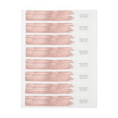 Étiquette adresse à enrouler Rose Gold Brushstroke (Feuille)