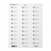 Étiquette Adresse à la Fleur de Navy Classique (Feuille entière)