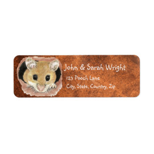 Étiquette Adresse animale de souris mignonne d'aquarelle