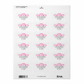 Étiquette Adresse arc-en-ciel rose moderne (Feuille entière)