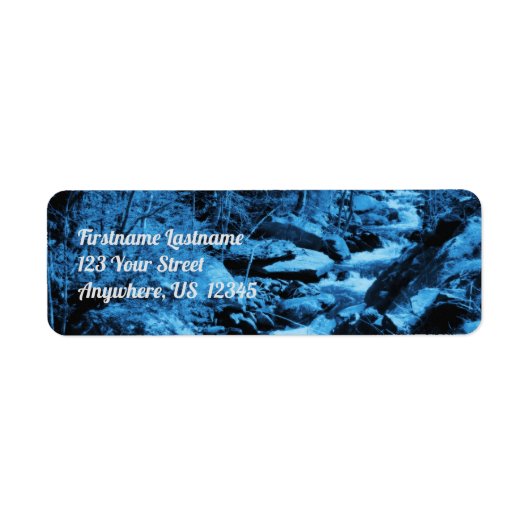 Étiquette Adresse Art Imaginaire Blue Flower Brook (Devant)