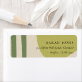 ÉTIQUETTE ADRESSE ARTISTIQUE ABSTRAITE MODERNE LIME GREEN KR (En situation)