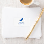 Étiquette Adresse bleue de chien (En situation)