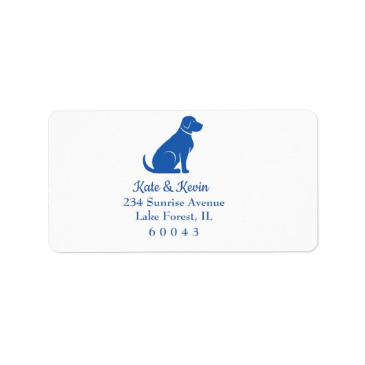 Étiquette Adresse bleue de chien (Devant)