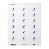 Étiquette Adresse bleue de chien (Feuille entière)