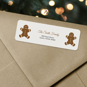 Étiquette Adresse Bonhomme en pain d'épice de Noël
