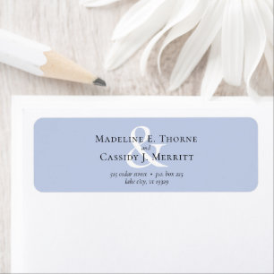 Étiquette Adresse Célibataire Bleue Simple Minimale Élégante