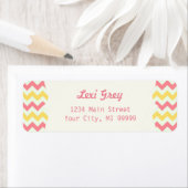 Étiquette Adresse Chevron de Lemonade rose moderne (En situation)