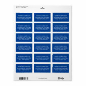 Étiquette Adresse Coordonnées sur le bleu (Feuille entière)