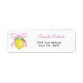 Étiquette Adresse Coquette Citron Rose (Devant)