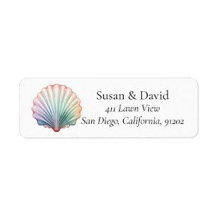 Étiquette Adresse côtière de Seashell