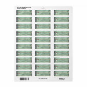 Étiquette Adresse Crâne de Cerf en Bois Turquoise de Style O (Feuille entière)