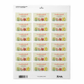 Étiquette Adresse Crème de fleurs de printemps orange jaune (Feuille entière)