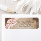 Étiquette Adresse croix rose et Brown (En situation)