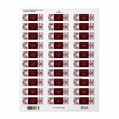 Étiquette adresse damée rouge (Feuille entière)