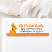 Étiquette Adresse d'automne de la pile citrouille (En situation)