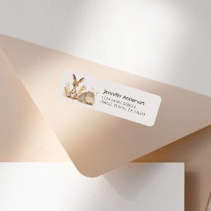 Étiquette Adresse de Baby Shower Animaux de la Nurserie Safa