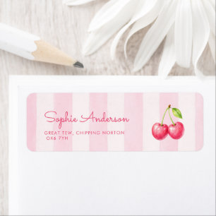 Étiquette Adresse de Baby Shower Cerise