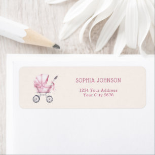 Étiquette Adresse de Baby Shower de Landau de Bébé Vintage R