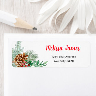 Étiquette Adresse de Baby Shower Floral d'Hiver