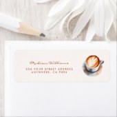 Étiquette Adresse de Baby Shower Mariée sur le thème du Café (En situation)