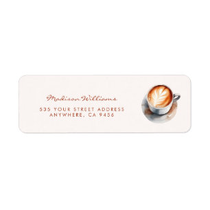 Étiquette Adresse de Baby Shower Mariée sur le thème du café