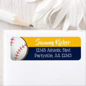 Étiquette Adresse de base-ball Marine & Gold (En situation)