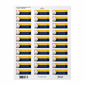 Étiquette Adresse de base-ball Marine & Gold (Feuille entière)