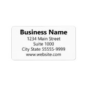 Étiquette Adresse de base en noir et blanc pour les entrepri (Devant)