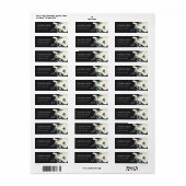 ÉTIQUETTE ADRESSE DE BUNCH FLORAL BLANC EN IVOIRE NOIR (Feuille entière)