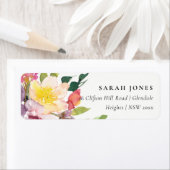 ÉTIQUETTE ADRESSE DE BUNCH FLORAL BURGUNDY JAUNE CLAIR (En situation)