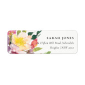 ÉTIQUETTE ADRESSE DE BUNCH FLORAL BURGUNDY JAUNE CLAIR (Devant)