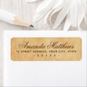 Étiquette Adresse de calligraphie sur papier parchemin vinta (En situation)