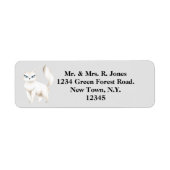 Étiquette Adresse de chat blanc perse (Devant)