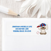 Étiquette Adresse de chien de chien de baseball mignon (En situation)