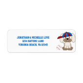 Étiquette Adresse de chien de chien de baseball mignon (Devant)