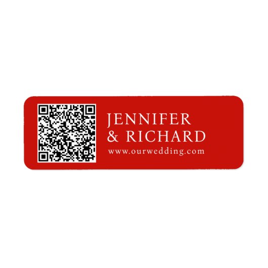 Étiquette Adresse de code QR promotionnelle du Web Red White (Devant)