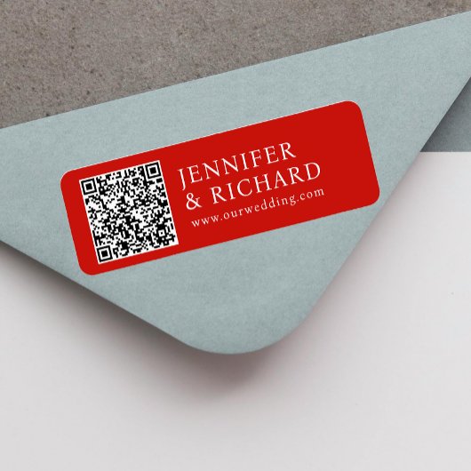 Étiquette Adresse de code QR promotionnelle du Web Red White