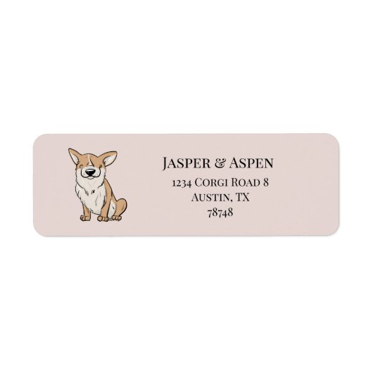 Étiquette Adresse de Corgi (Devant)