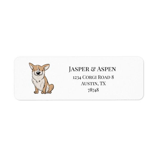 Étiquette Adresse de Corgi (Devant)