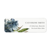 ÉTIQUETTE ADRESSE DE COULEUR D'EAU FLORALE BLEUE VERTE ÉLÉGA (Devant)