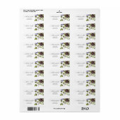 ÉTIQUETTE ADRESSE DE COULEUR D'EAU FLORALE VIBRANT VERT (Feuille entière)