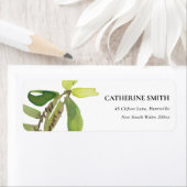 ÉTIQUETTE ADRESSE DE COULEUR D'EAU VERTE EN FEUILLE MODERNE (En situation)