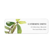 ÉTIQUETTE ADRESSE DE COULEUR D'EAU VERTE EN FEUILLE MODERNE (Devant)