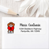 Étiquette Adresse de dessin du Beagle Monogramme (En situation)