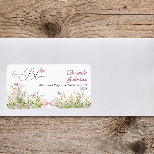 Étiquette Adresse de Fête de Mariage avec un Arc de Fleurs S