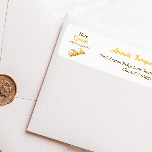 Étiquette Adresse de Fête de Naissance Bébé Cannoli Jaune It