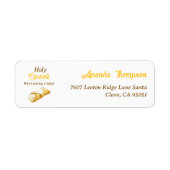Étiquette Adresse de Fête de Naissance Bébé Cannoli Jaune It (Devant)