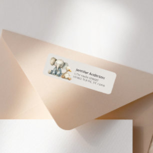 Étiquette Adresse de fête prénatale Animaux de nurserie en p