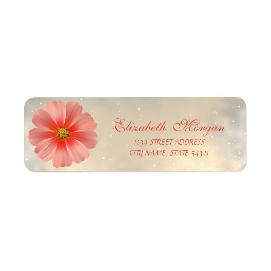 Étiquette Adresse de Fleur Moderne Élégante (Devant)